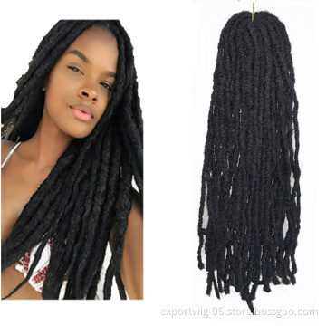Long Dreadlocks Hair Extensions Sister Locks Crochet Braids Synthetic Braiding Hair Extensions for Women Brown Crochet Hair